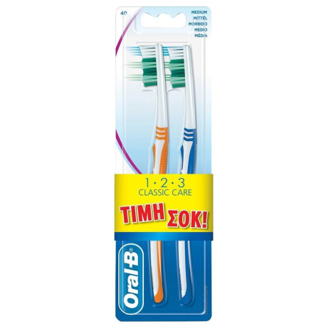 Oral-B 1-2-3 Classic Care Οδοντόβουρτσες 40 MED 1+1