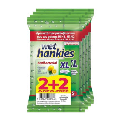 Wet Hankies Αντιβακτηριδιακά Υγρά Μαντηλάκια XL