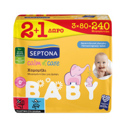 Septona Μωρομάντηλα Calm n' Care Χαμομήλι 240τεμ 2+1 δώρο