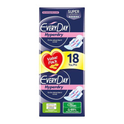 EveryDay Hyper Dry Ultra Plus Super Σερβιέτες Με Φτερά 18τεμ